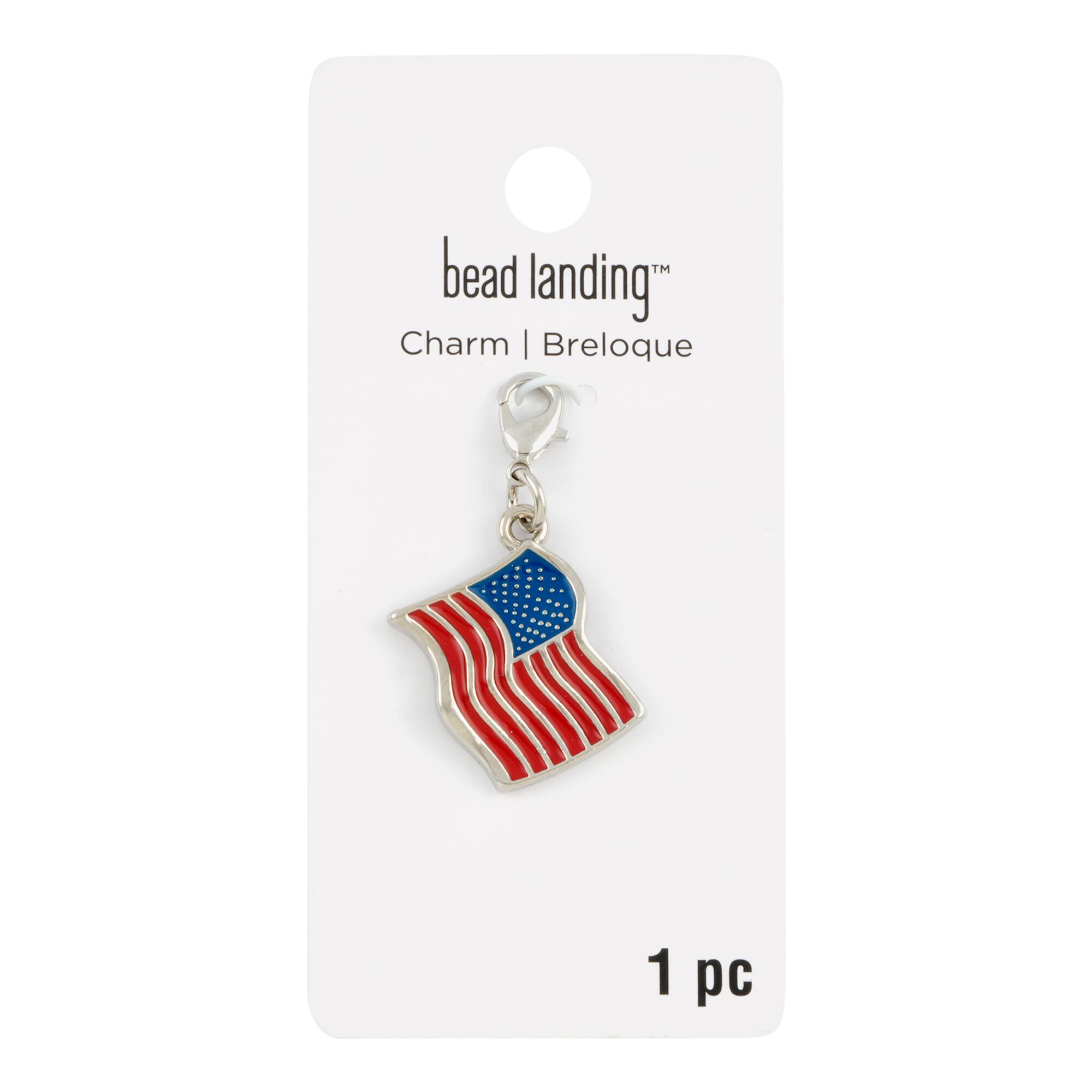 12 Pack: USA Flag Charm by Bead Landing™
